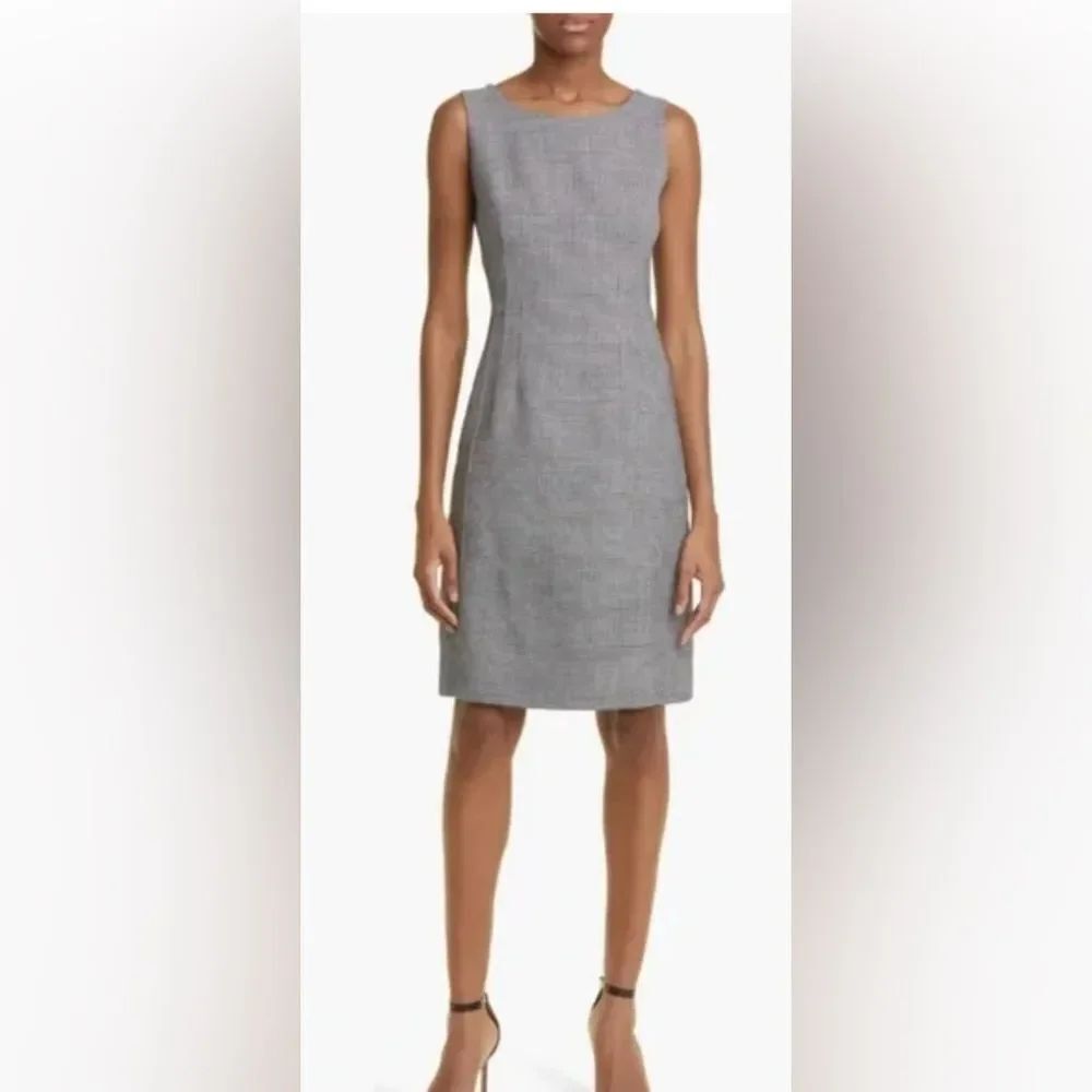 Elie Tahari Sheath Dress Gray wool blend Sleeveless 10